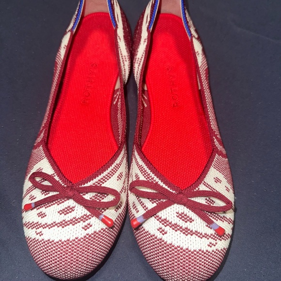 Rothy's Shoes - Rothy's Red and Cream Women's Flats